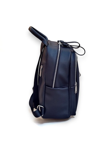 Çantachım Kadın Deri Sırt Çantası Çok Gözlü Siyah