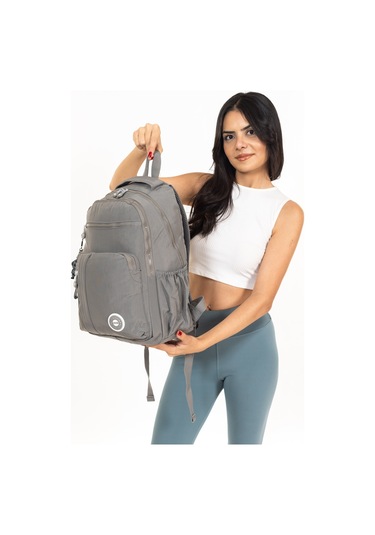 Modern Tarzda Su Geçirmez Krınkil Kumaş Okul Sırt Çantası Hafif, Konforlu Ve Fonksiyonel Tasarım - Gri Gri