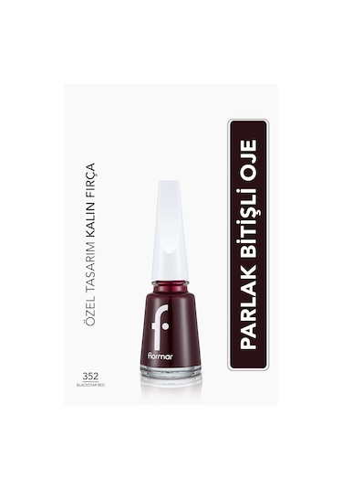 Flormar Nail Enamel Mineralli Klasik Parlak Oje 352 Blackstar Red
