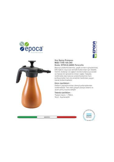 Epoca Mızu 1750 Teracotta ve Stone Rengi Sıvı Püskürtme Pompası 1.75 LT