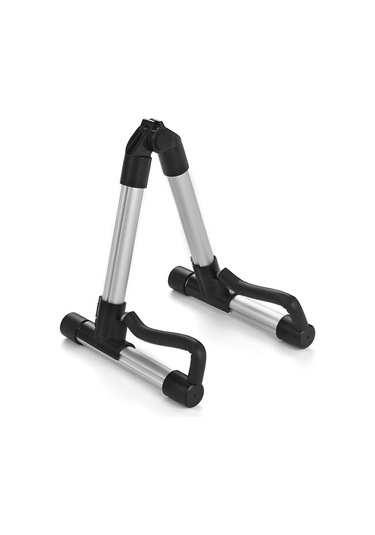 Ruicoo Alüminyum Alloy Ukulele Stantı 18-26 İnç İçin Taşınabilir A-çerçeve Yumuşak Yastıklarla Gümüş Renkli