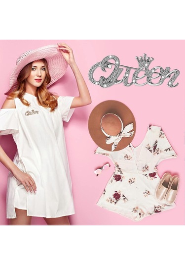 Adet Kraliçe Taç Broş Pins Kadınlar Kızlar İçin Çok Renkli