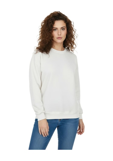Baglan Kadın Spor Sıfıryaka Sweatshirt Bgl-st05061 Krem