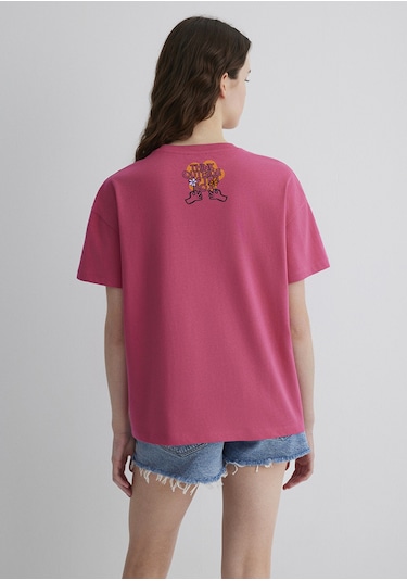 Mavi - Baskılı Pembe Tişört 1613104-71088 Pembe