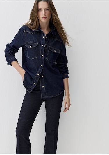 Mavi - Angela Classic Denim Rinse Jean Gömlek 1210819-90120 Lacivert