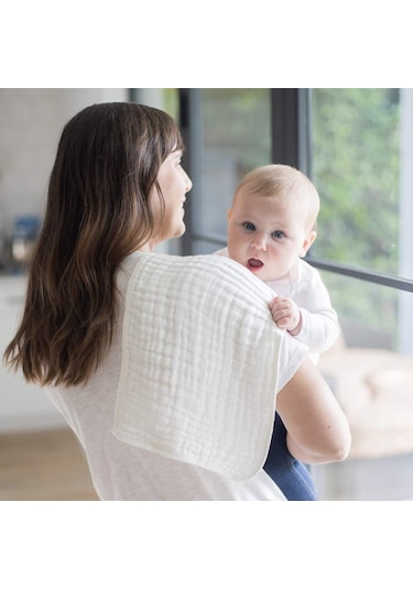 Reedark "6 Katmanlı Organik Muslin Bebek Tükürük Havlusu - Yeşil Paket 6'lı "