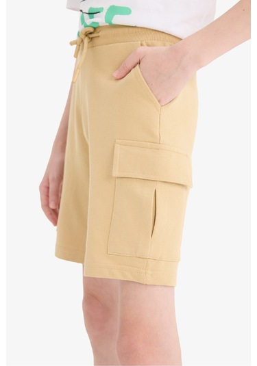 Defacto Erkek Çocuk Beli Lastikli Kargo Cepli Şort B5868a825hsbg746 Bej