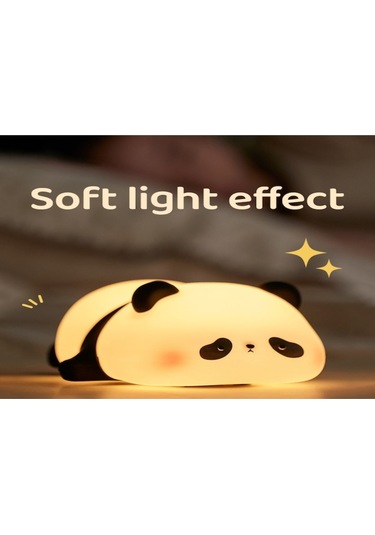 Yifomall Panda Silikon Gece Lambası Çocuk Odası Işıldak Usb Usb Uyku Yardımcı Dekoratif Alet Çok Renkli