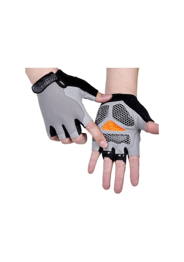 Happychildhood Spor Yarı Parmaklı Eldivenler Erkekler Ve Kadınlar Açık Havada Bisiklet Sürmek Mavi