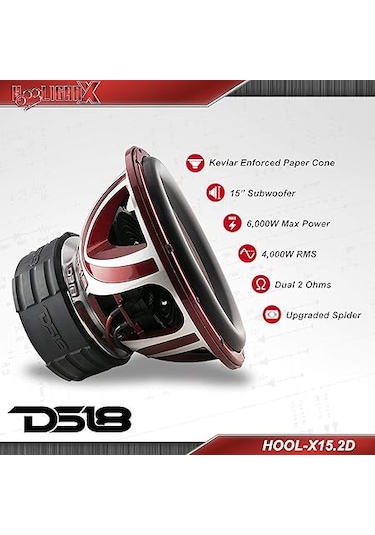 Ds18 Hool-x15.2d Hooligan 15 Spl Competition Subwoofer 6000w Max 4000w Rms