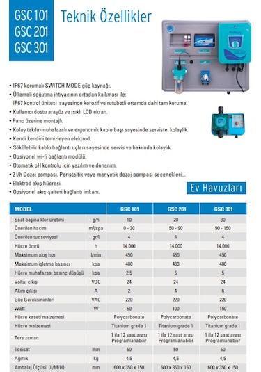Gemaş Puritron GSC-101 Otomatik pH Kontrollü Hat Üstü Tuz & K