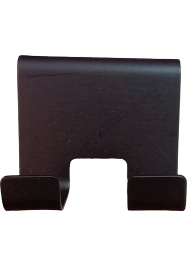 Askılık Duş Cam Geçmeli İkili Kanca Mat Siyah Siyah