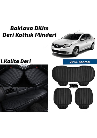 Renault Symbol 2013 Sonrası Siyah Deri Oto Koltuk Minderleri