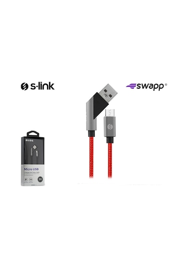 S-Link Sw-C570 1M 3A Micro Usb Çapraz Uçlu Şarj Kablosu (451889371)