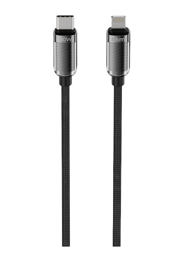 Knit Glam 30W Hızlı Şarj Destekli Type-C To Lightning Şarj Ve Data Aktarım Kablosu 1 Metre Siyah