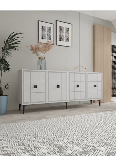 Ka1802b - Yuka Konsol, Tv Sehpası Beyaz 180cm Beyaz