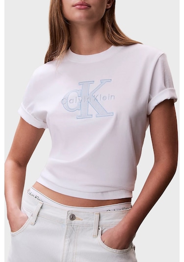 Calvin Klein Bayan T Shirt Lv047f829g Yaf Beyaz BEYAZ Calvin Klein Bayan T Shirt Lv047f829g Yaf Beyaz BEYAZ