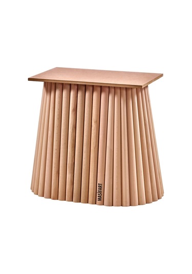 Masifart Suare Robus Papatya Ayak Cilasız Ham Ahşap