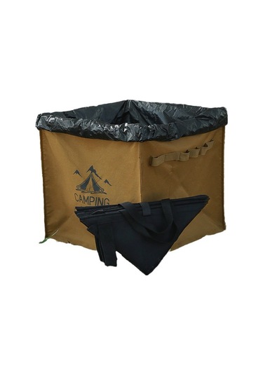Yunboo Kamp Malzemesi Dışarıda Kullanıma Uygun Katlanabilir Triangular Çöp Kutusu Büyük Kapasiteli Çok Amaçlı Depolama Çanta Siyah Siyah