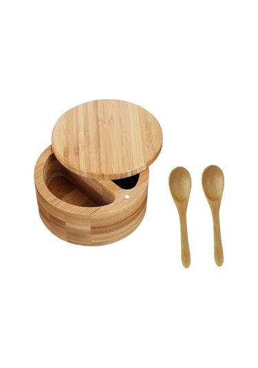 Createtech 2 Bölmeli Ahşap Baharat Kutusu, Çeşniler İçin Özel Tasarım Diğer