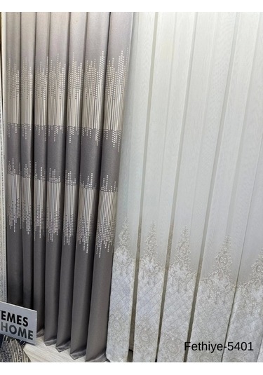 Nivemeshome Fethiye 614178 Gri V-5401 1/3 Sık Pileli Fon Perde Apm Gri
