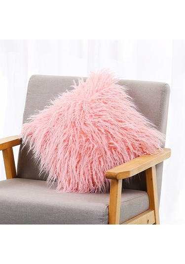 Geekyou Pembe 45x45cm Yumuşak Tüylü Dekoratif Yastık Kılıfı - Gizli Fermuarlı, Düşük Tüketimli, Ev/araba/uyku Odası Uygun Yastık İçeriği Yok Diğer