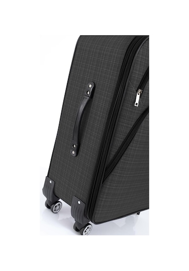 Gedox Büyük Ve Orta Boy Valiz Seti 4 Teker Kumaş Valiz Antrasit 1