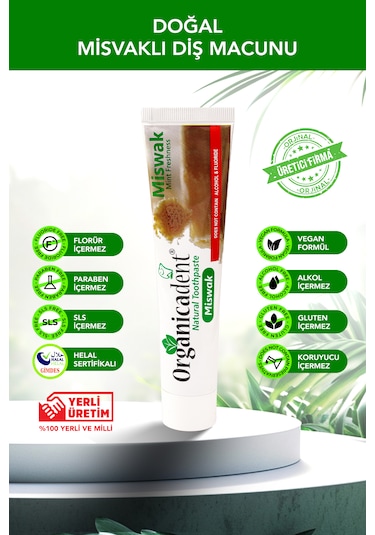 Organicadent Misvaklı Doğal Diş Macunu 75ml Beyazlatma