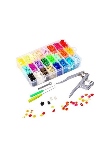 Novahub Çocuk Giysileri Kurulum Aracı Renkli Plastik Reçine Pense, 24 Renk, 360 Takım T5 Çıtçıtlı Düğme + Alet