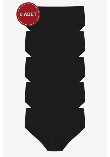 Kadın 5'li Geniş Kenar Külot Ko1105ktl Siyah