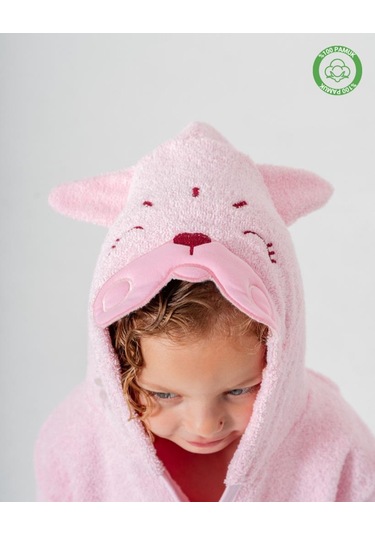 Kedicik Bornoz Pembe