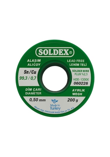 Soldex 0.5 Mm 200 Gr Kurşunsuz Lehim Teli