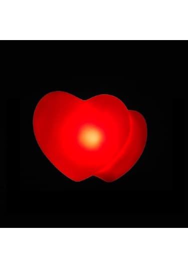 12 Adet Led Işıklı Kalp Işıklı 2li Kalpli Işık Dekoratif Kalpli Mum Işıklı İçiçe Geçmiş İkili Kalp Kırmızı