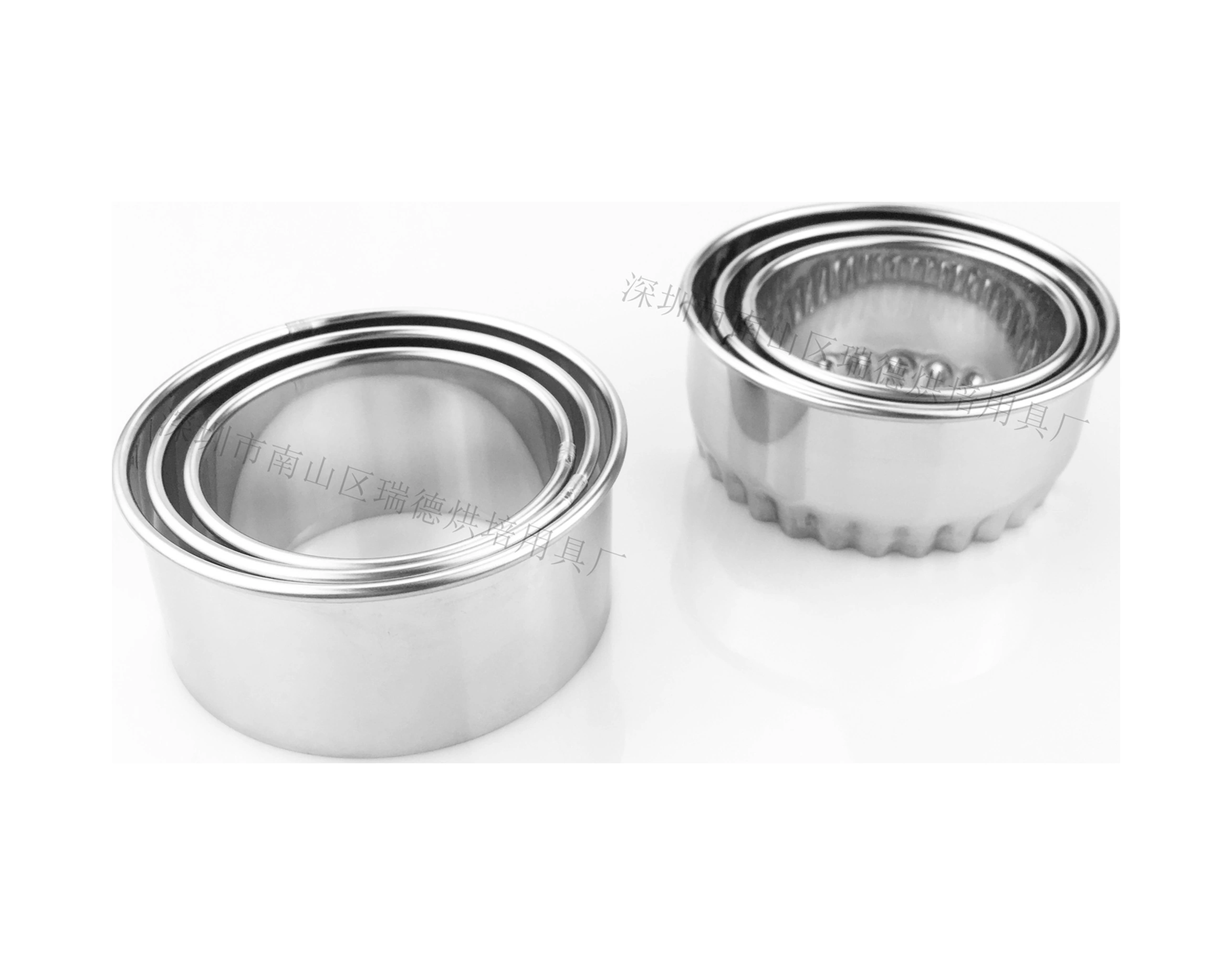 Konesam 3'lü Paslanmaz Çelik Yuvarlak Dalgalı Kek/börek Kalıbı - Formlama Aleti Seti