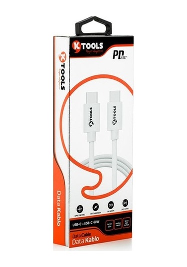 Ktools Pd Fast Usb-C Type C Beyaz 60W Data Kablo