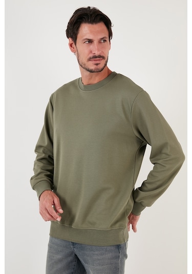 Buratti Pamuklu Bisiklet Yaka Regular Fit Basic Erkek Sweat 5905521 Haki