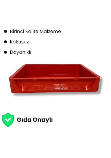 Alpbx Gıdaya Uygun Kırmızı Hamur Pasası 40x30x7.5 CM - 7 L