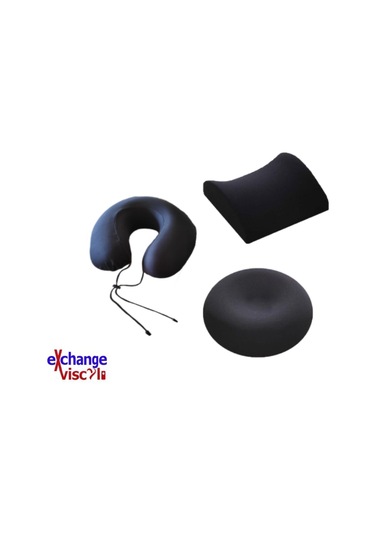 Visco Li Yastık Oturma Simidi Bel Yastığı Boyun Seyahat Yastığı N11.1