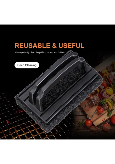 Hfambition Siyah Pratik Barbekü Izgarası Temizleme Fırçası - Dayanıklı Sponge, Yağ Ve Kireç Temizleyici, Tüm Izgara Tiplerine Uygun Çok Renkli