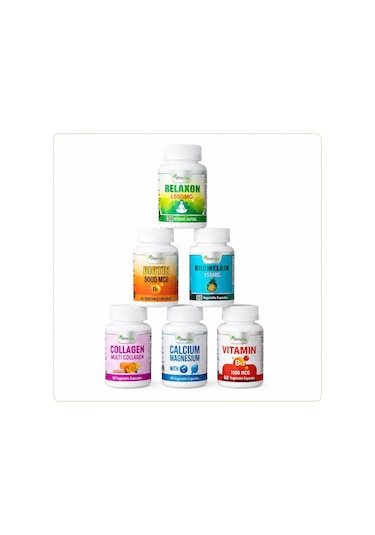 İlim B12 + Biotin + Bromelain + Calcium + Collagen Magnesium 5 x 60 Kapsül + Relaxon 30 Bitkisel Kapsül