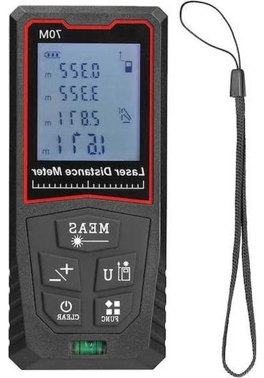 Pazly 70m El Tipi Lazer Mesafe Ölçer, Yüksek Hassasiyetli, Pil Hariç, Alan/hacim Hesaplama