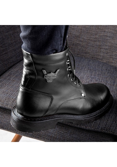 Glaz Hakiki Deri Erkek Bağcıklı Postal Bot, Harley Bot