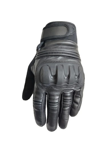 Venom Eldiven 8010 Deri Motosiklet Eldiveni Siyah