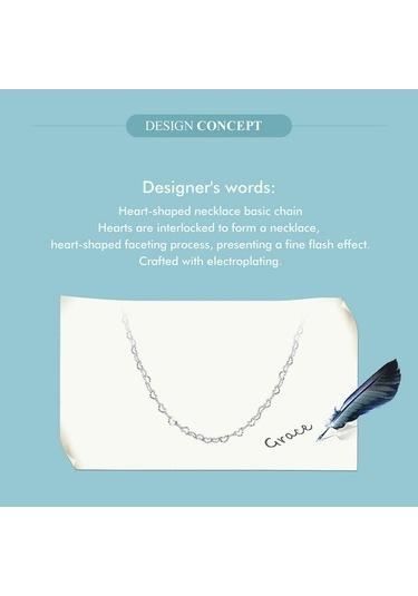 Bamoer Gerçek 925 Ayar Gümüş Trendy Kalp Şeklinde Temel Zincir Bağlantı Istakoz Kapat Ayarlanabilir Kolye Kadınlar İçin Gümüş