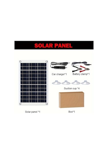 Araba İçin Usb Ve Kontrol Cihazı İle Komple Güneş Paneli Kiti