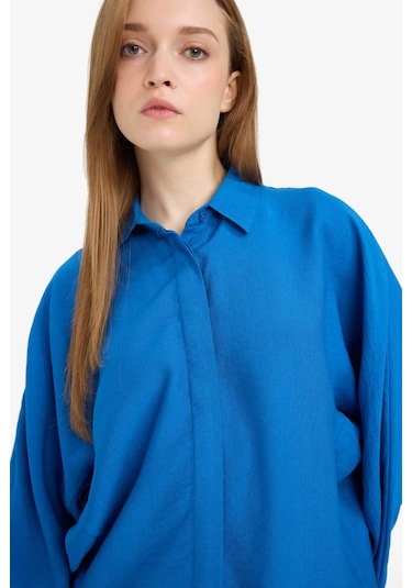 DeFacto Relax Fit Basic Düz Keten Karışımlı Uzun Kollu Tesettür Gömlek Tunik D9702AX25SMBE43 DeFacto Relax Fit Basic Düz Keten Karışımlı Uzun Kollu Tesettür Gömlek Tunik D9702AX25SMBE43