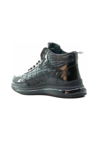 Yaşar Kaşlı Erkek Hakiki Deri Air Taban Sneaker Bot 40-44 23k Ykö-14093 M Siyah Kırışık Rugan