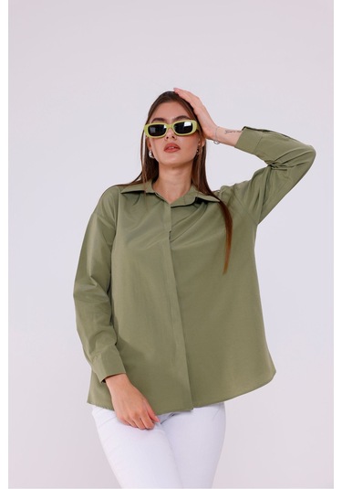 Kadın Trend Gömlek Haki