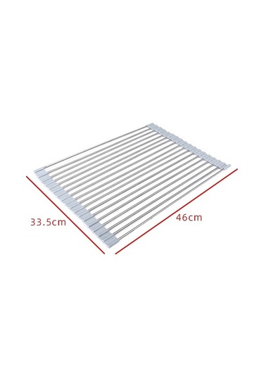 Dancemonkey Mutfak Rafı Lavabo Kase Küçük Boy Katlanır Su Filtreleri 46x33cm Gri