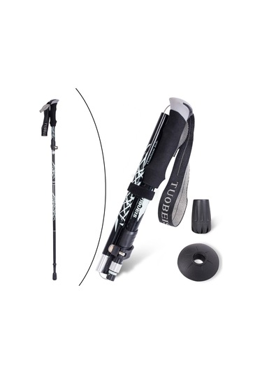 Dolıty Trekking Batonları Yürüyüş Için Hızlı Ayarlı Flip Siyah